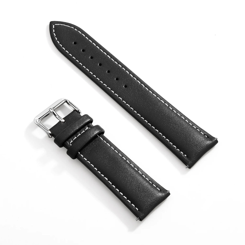 Top Grain Genuine Leather Watch Band, Quick Release 12/14/16/18/19/20/21/22/24 mm Watch Straps, Replacement Bands for Men Women