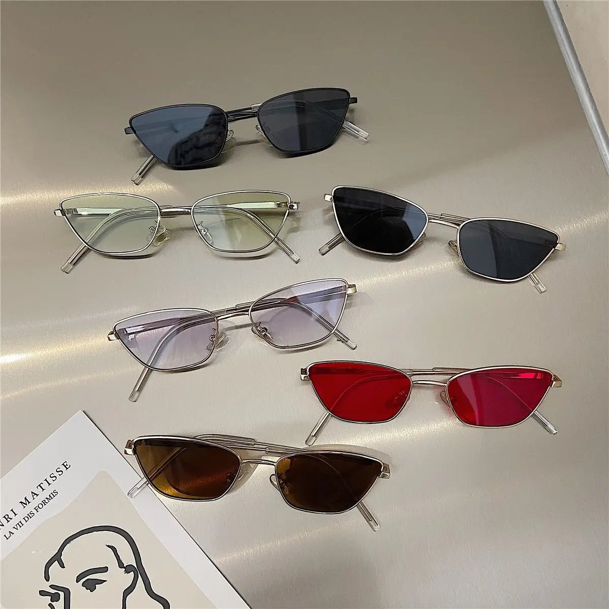 Classic Cat Eye Sunglasses Women Luxury Brand Metal Frame Brown Sun Glasses Trendy UV400 Eyewear Shades Vintage Солнечные Очки