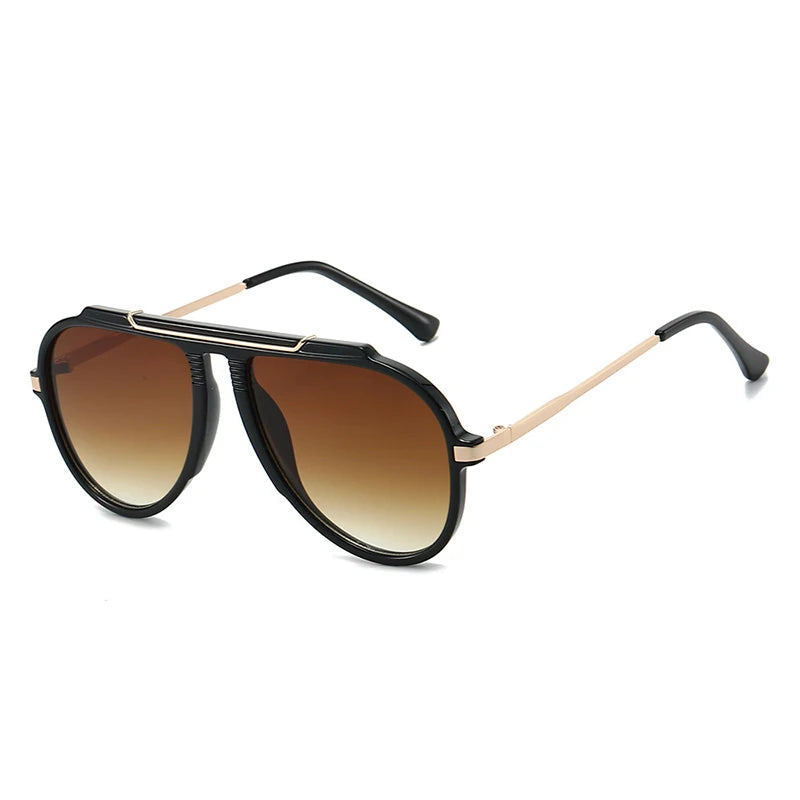 SO&EI New Oversized Pilot Women Sunglasses Vintage Gradient Shades UV400 Men Trending Sun Glasses