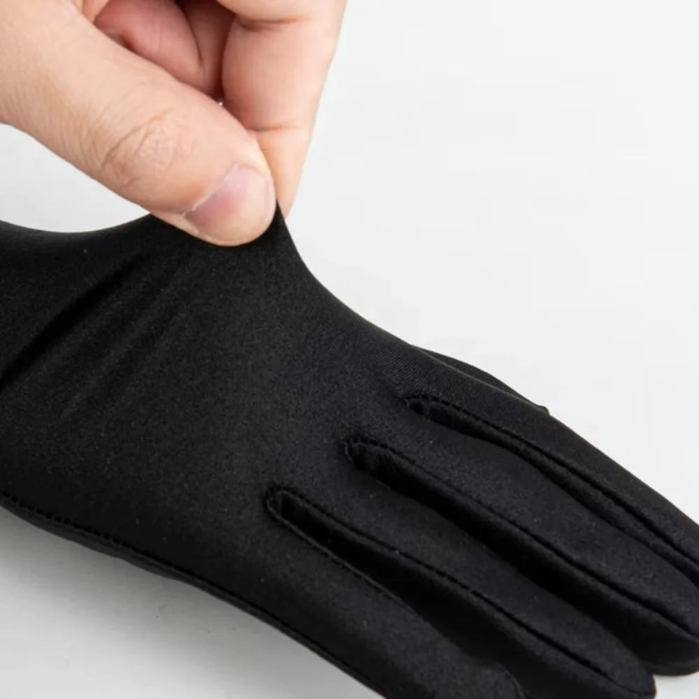New Gift Party Dress Performance Gloves Solid Color Spandex Sunscreen Gloves Full Fingers Spandex Gloves Gift