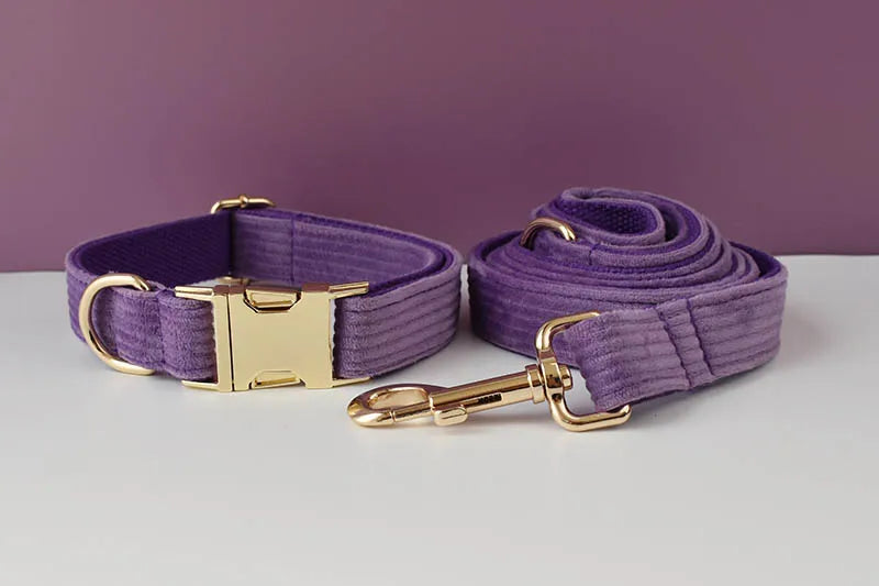 Epic   Corduroy Dog Collar And Leash Set For Dogs Custom Engraved Nameplate Pet Supplies Dog Leash Corduroy15