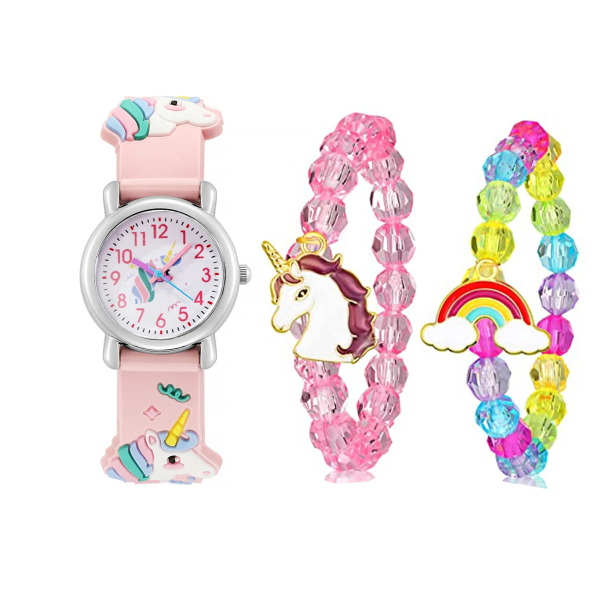 Fashion Creative Gyro Turntable Unicorn Light up Watch Students Watch Colorful Horse Light up Electronic Display