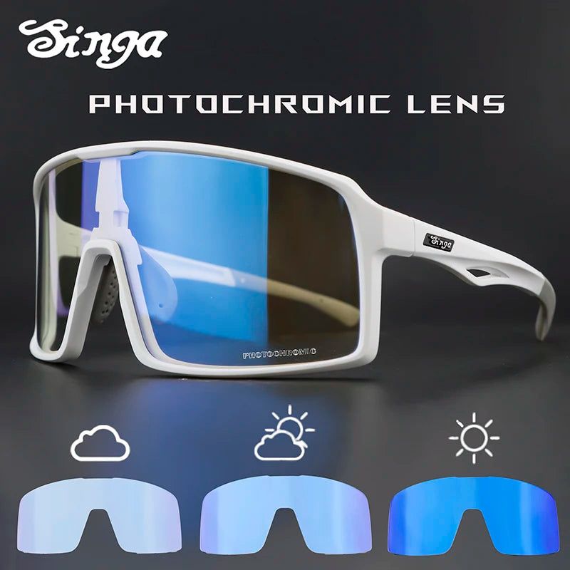 Photochromic Cycling Glasses Singa Cycling Sunglasses UV400 Runnning Sunglasses Eyepieces Bicycle Eyewear Sunglasses Equipment