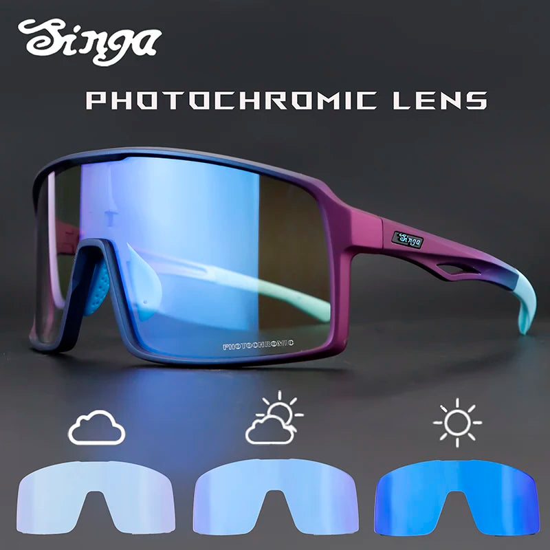 Photochromic Cycling Glasses Singa Cycling Sunglasses UV400 Runnning Sunglasses Eyepieces Bicycle Eyewear Sunglasses Equipment
