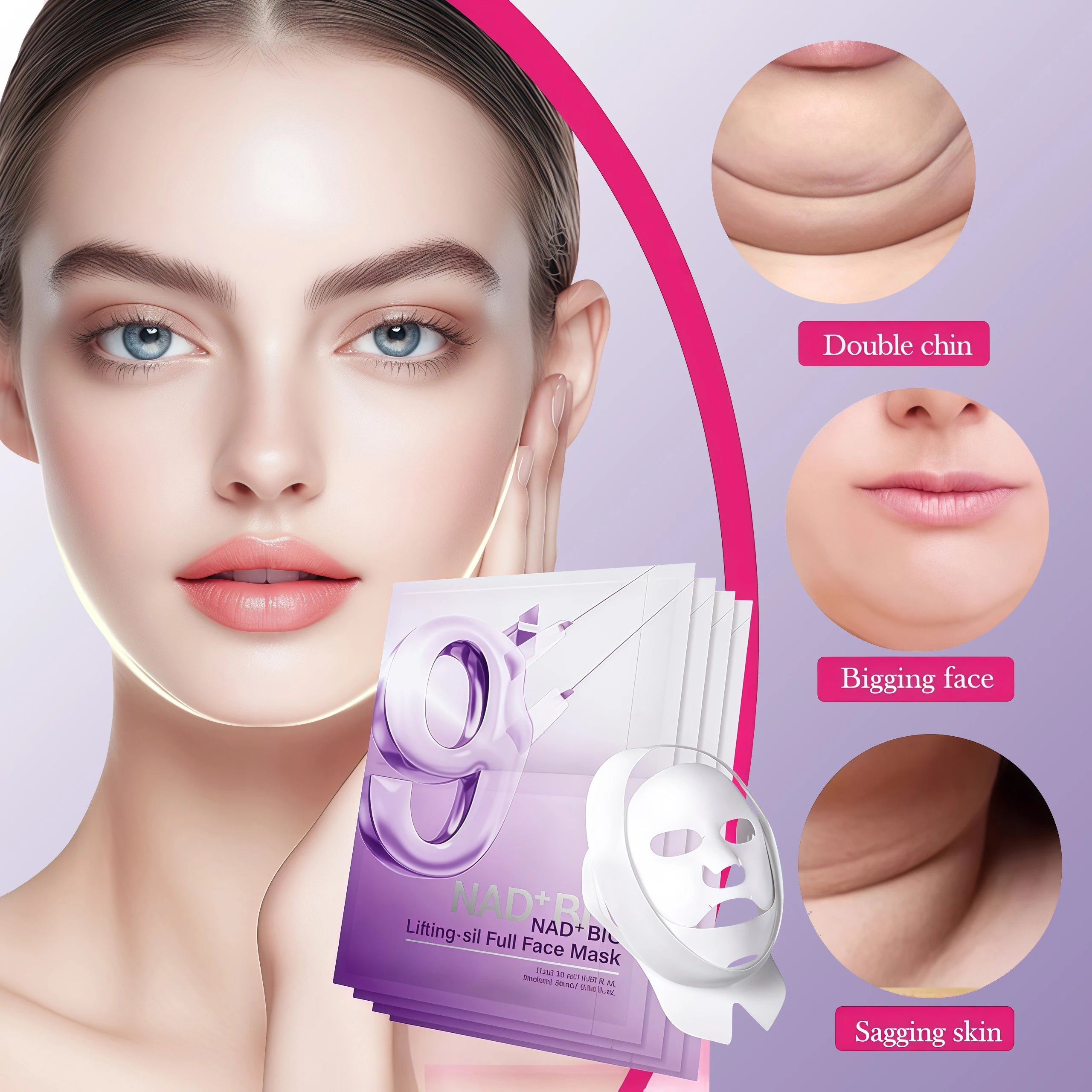 Korea Nad No.9 Skincare Set Retinol Antiwrinkle Eye Cream Renewing Essence Toner Brightens Lifts Firms Skin Reduces Dark Circles
