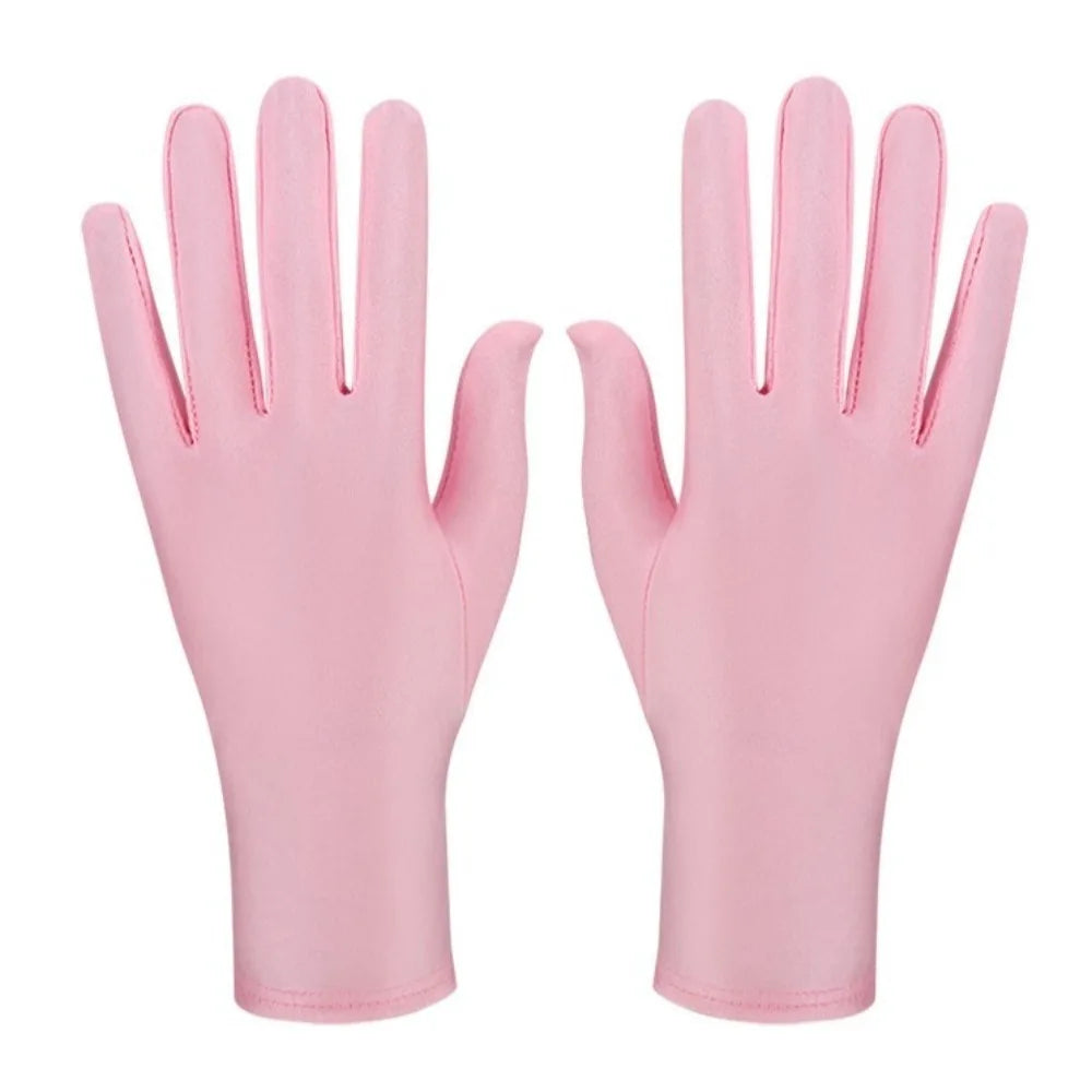 New Gift Party Dress Performance Gloves Solid Color Spandex Sunscreen Gloves Full Fingers Spandex Gloves Gift