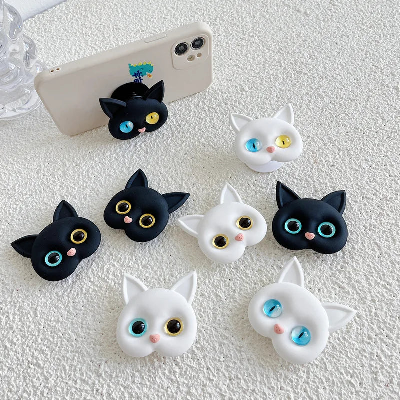 1 PC Cartoon 3D Cat Support Mobile Phone Extension Frame Finger Bracket Universal Fold Mobile Phone Bracket Air Sac Phone Holder