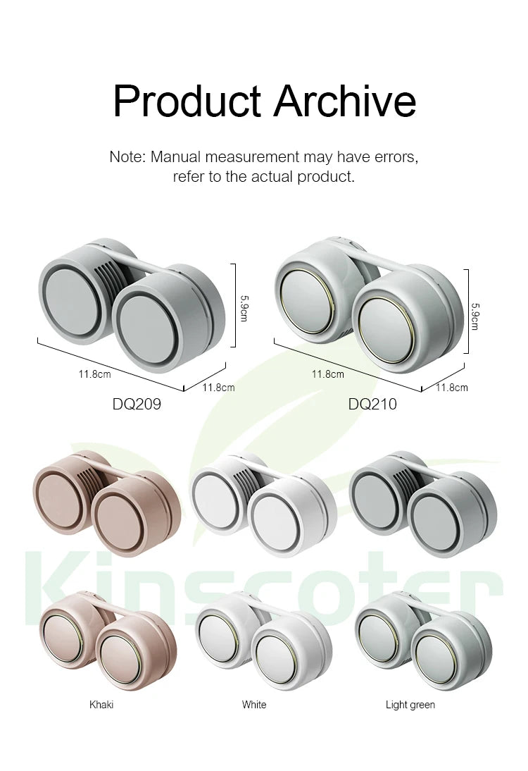 Kinscoter Mini Neck Fan Portable USB Rechargeable Mute Sports NeckFans for Outdoor Ventilador Portatil Abanicos Cooling