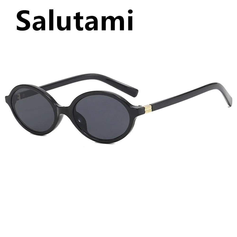Vintage Small Oval Leopard Black Sunglasses for Women New Fashion Brand Gradient Elegant Y2K Sun Glasses Ladies Hip Hop Shades