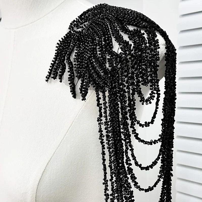 1pc Tassel Chain Sequin Shoulder Ornaments Wedding Dress Performance Clothing DIY Sewing Patch Fashion Handmade Accessories