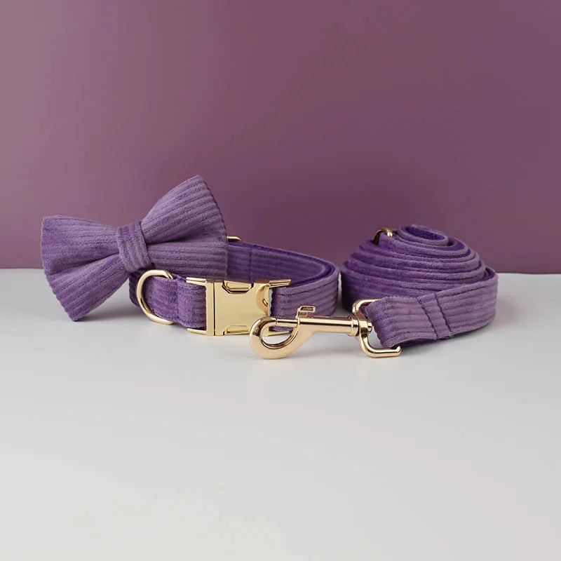 Epic   Corduroy Dog Collar And Leash Set For Dogs Custom Engraved Nameplate Pet Supplies Dog Leash Corduroy15