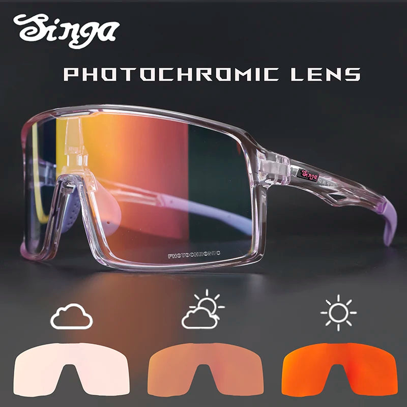 Photochromic Cycling Glasses Singa Cycling Sunglasses UV400 Runnning Sunglasses Eyepieces Bicycle Eyewear Sunglasses Equipment