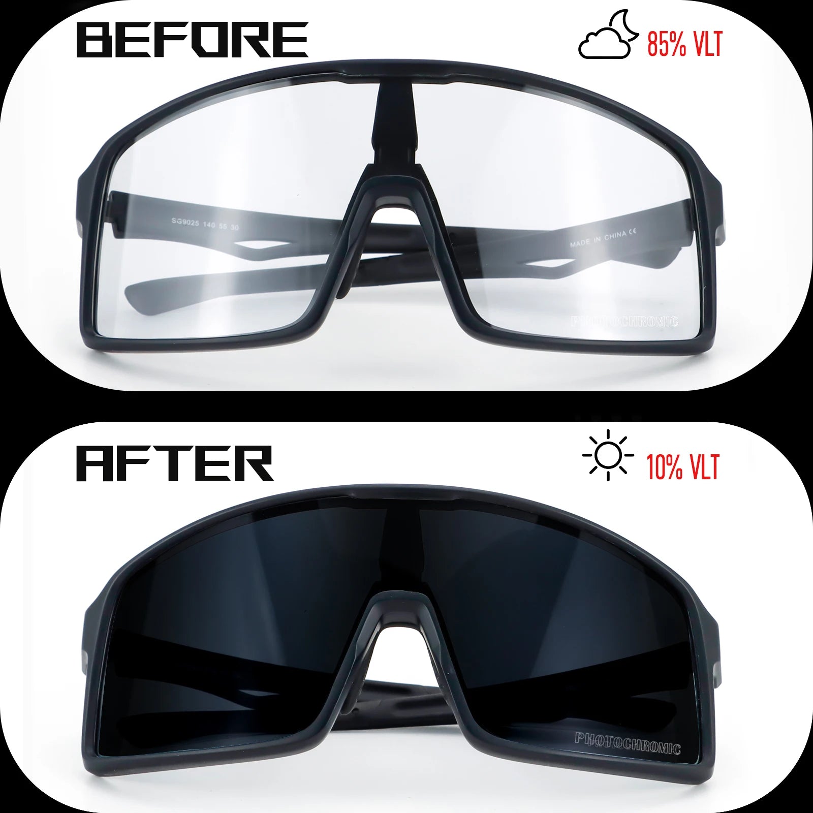 Photochromic Cycling Glasses Singa Cycling Sunglasses UV400 Runnning Sunglasses Eyepieces Bicycle Eyewear Sunglasses Equipment
