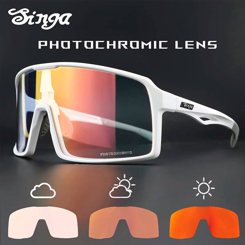 Photochromic Cycling Glasses Singa Cycling Sunglasses UV400 Runnning Sunglasses Eyepieces Bicycle Eyewear Sunglasses Equipment