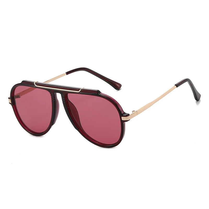SO&EI New Oversized Pilot Women Sunglasses Vintage Gradient Shades UV400 Men Trending Sun Glasses