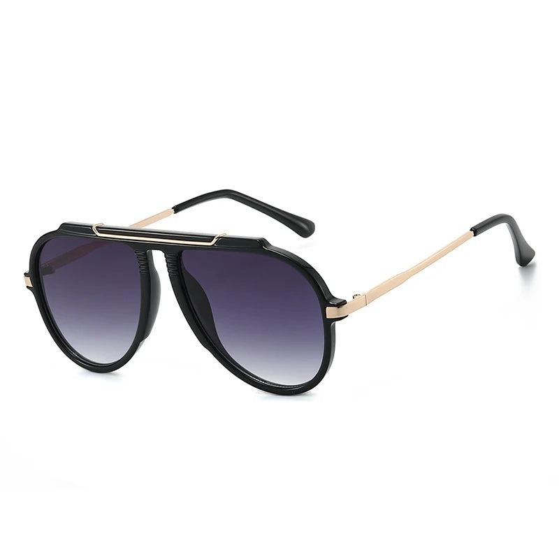 SO&EI New Oversized Pilot Women Sunglasses Vintage Gradient Shades UV400 Men Trending Sun Glasses
