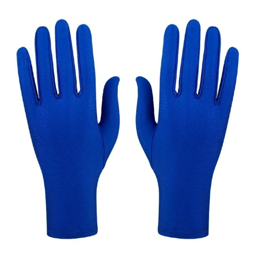 New Gift Party Dress Performance Gloves Solid Color Spandex Sunscreen Gloves Full Fingers Spandex Gloves Gift