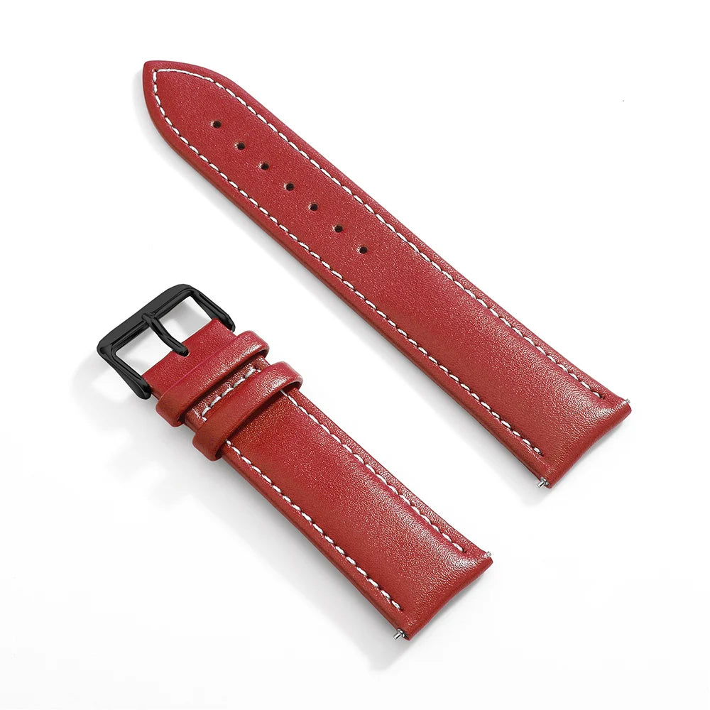 Top Grain Genuine Leather Watch Band, Quick Release 12/14/16/18/19/20/21/22/24 mm Watch Straps, Replacement Bands for Men Women