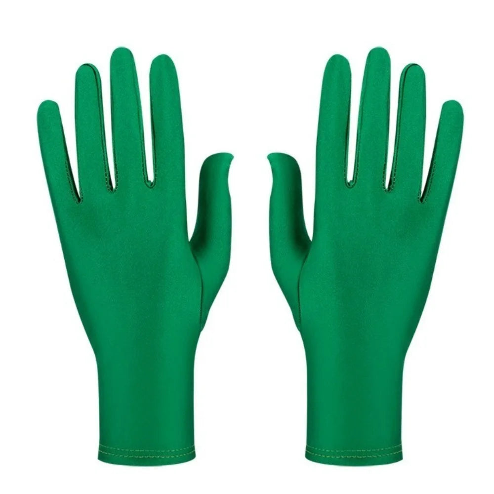 New Gift Party Dress Performance Gloves Solid Color Spandex Sunscreen Gloves Full Fingers Spandex Gloves Gift