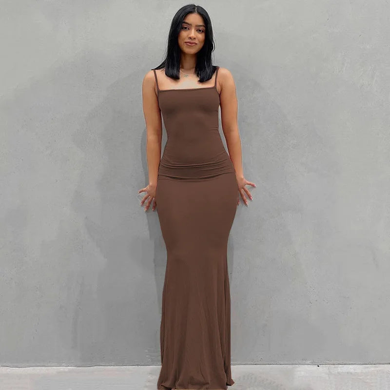 Y2K summer casual style Japanese and Korean casual women's suspender style collarless dress dress