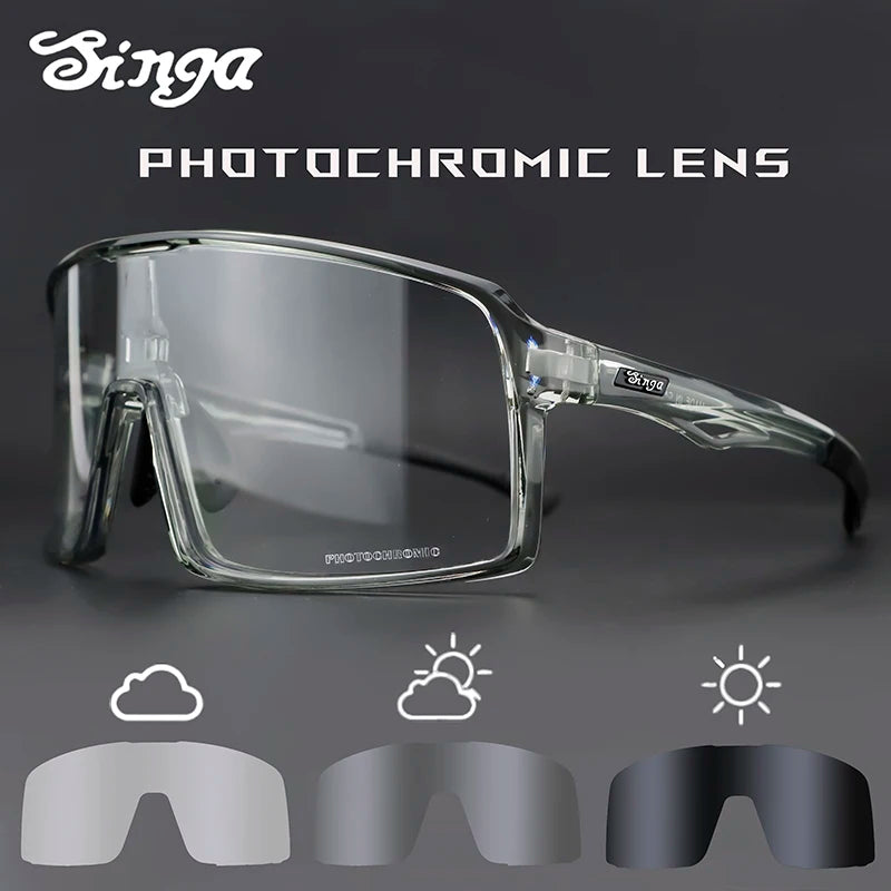 Photochromic Cycling Glasses Singa Cycling Sunglasses UV400 Runnning Sunglasses Eyepieces Bicycle Eyewear Sunglasses Equipment