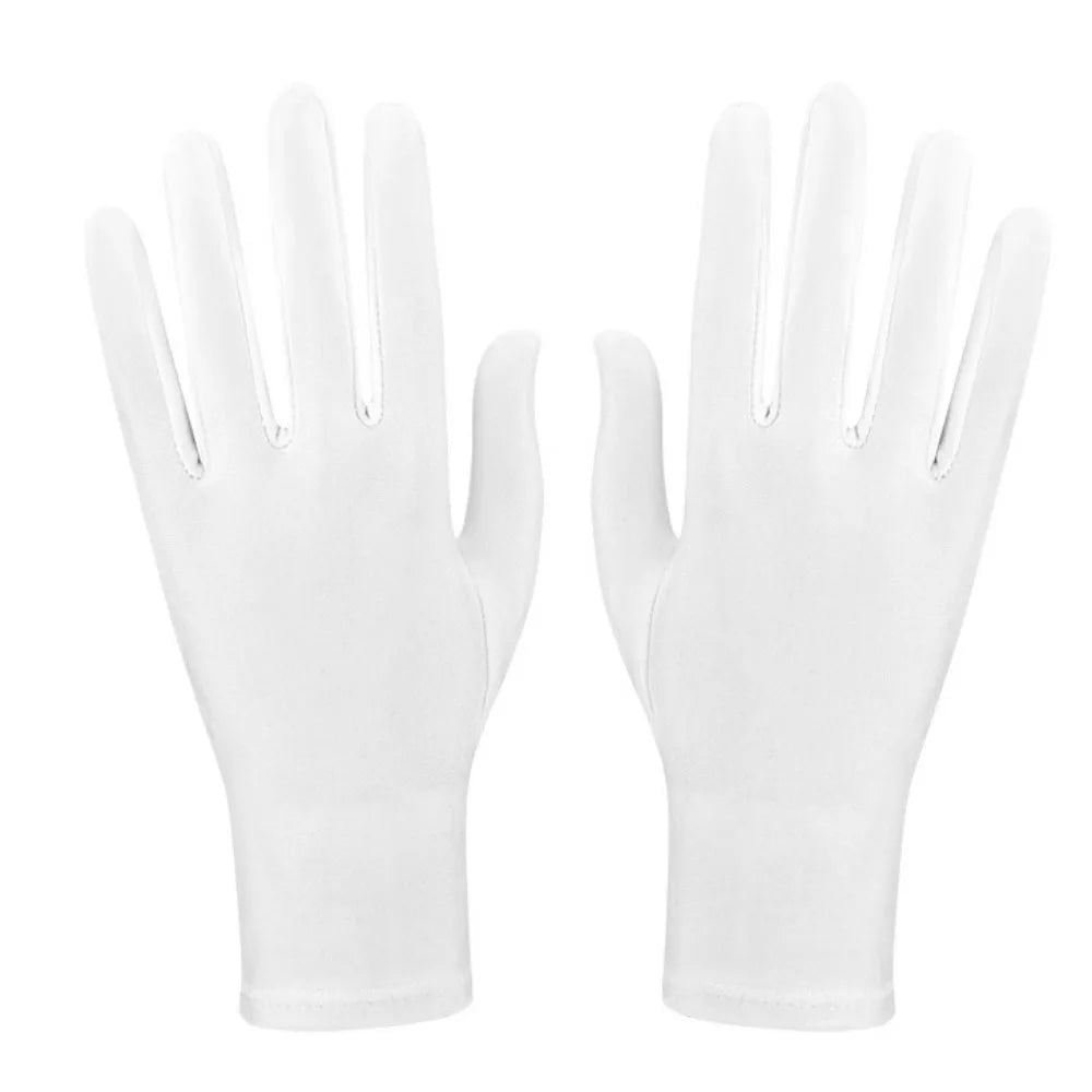 New Gift Party Dress Performance Gloves Solid Color Spandex Sunscreen Gloves Full Fingers Spandex Gloves Gift