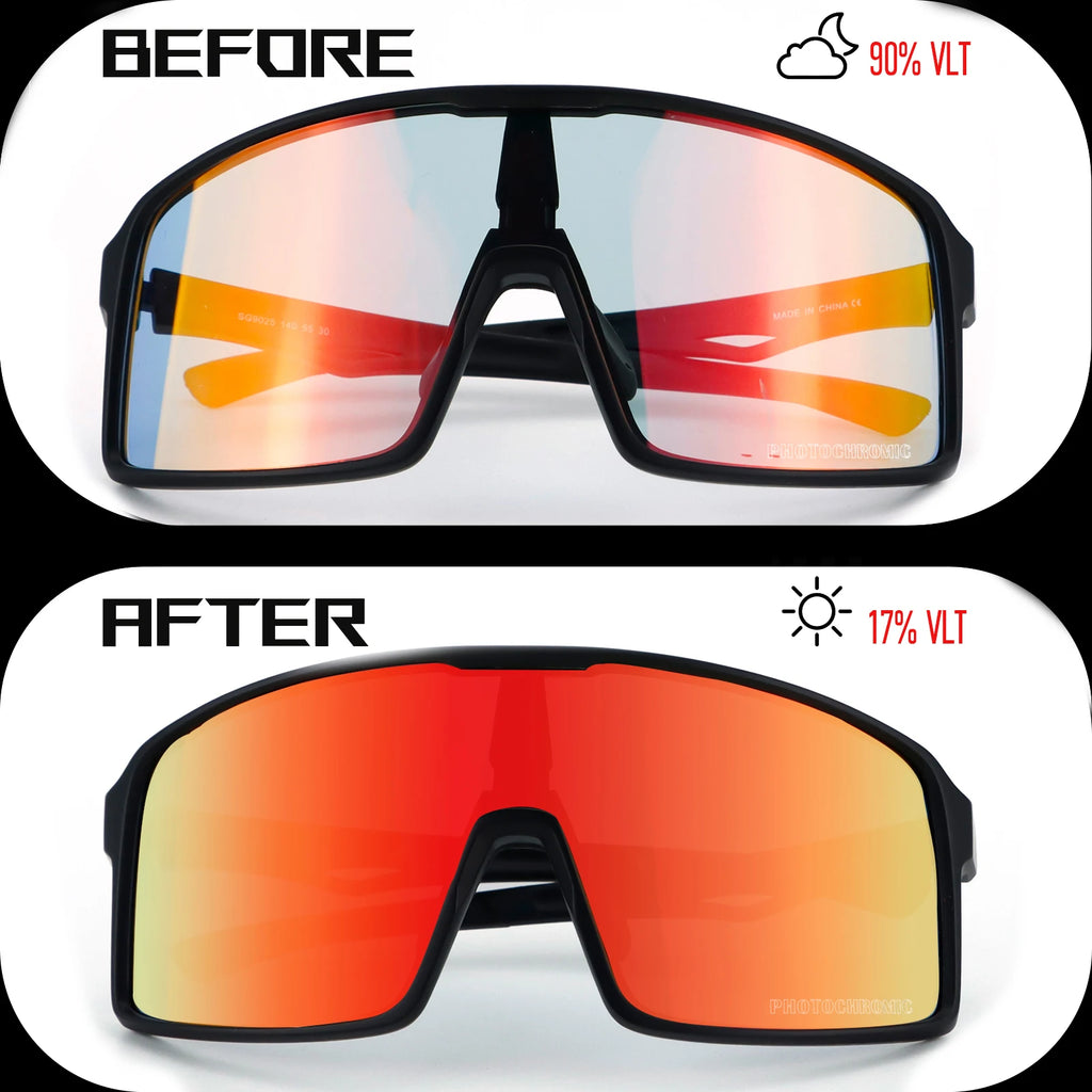 Photochromic Cycling Glasses Singa Cycling Sunglasses UV400 Runnning Sunglasses Eyepieces Bicycle Eyewear Sunglasses Equipment