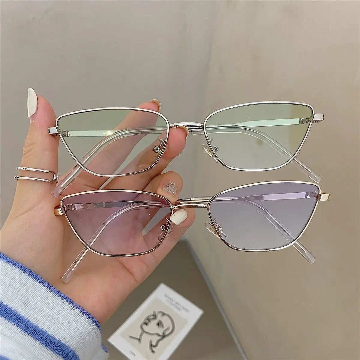 Classic Cat Eye Sunglasses Women Luxury Brand Metal Frame Brown Sun Glasses Trendy UV400 Eyewear Shades Vintage Солнечные Очки