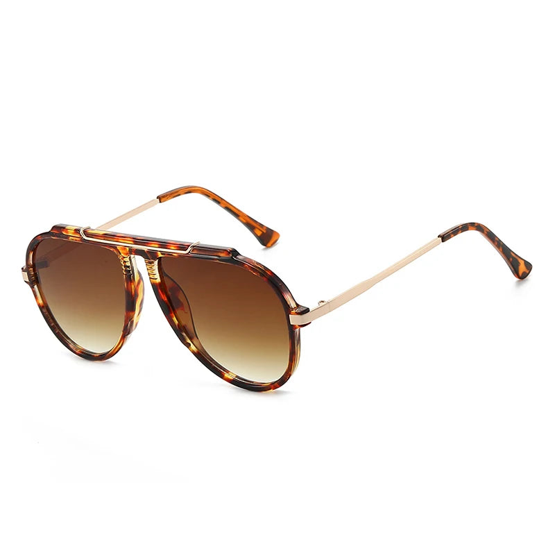 SO&EI New Oversized Pilot Women Sunglasses Vintage Gradient Shades UV400 Men Trending Sun Glasses