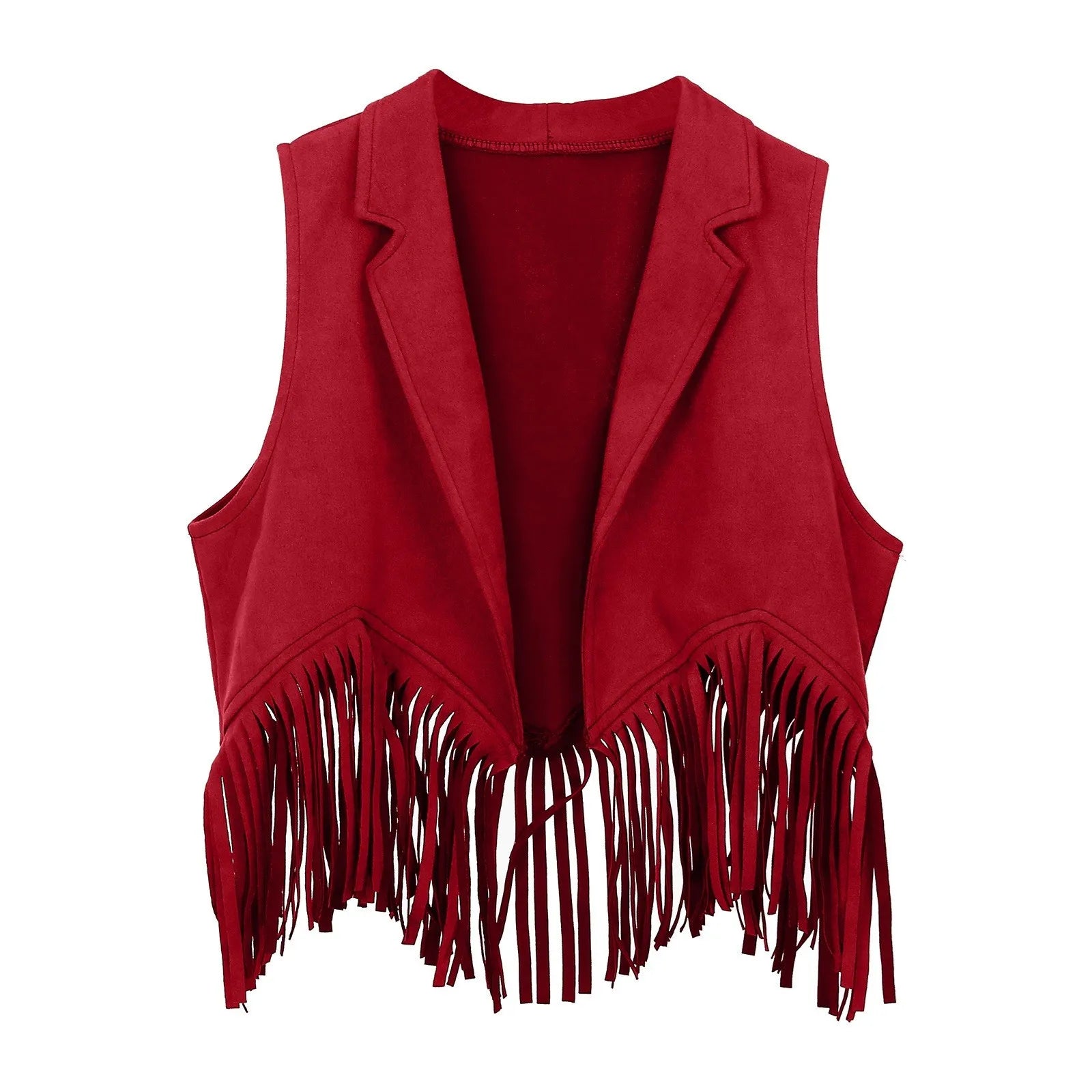 Kids Western Cowboy Vest Boys Girls Suede Tassel Fringe Dress Up Jacket With Hood Girls