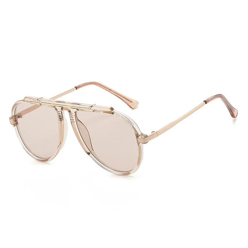 SO&EI New Oversized Pilot Women Sunglasses Vintage Gradient Shades UV400 Men Trending Sun Glasses
