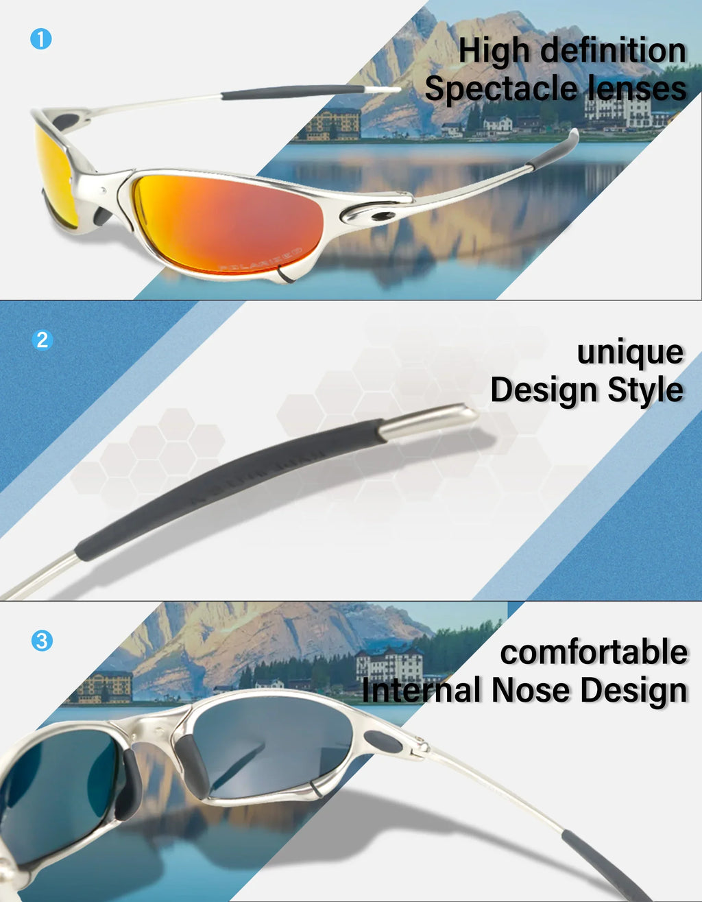 Outdoor Man Polarized Sunglasses Metal Sunglasses Cycling Glasses UV400  Fishing  Bicycle Goggles Cycling Eyewear Riding Glasses