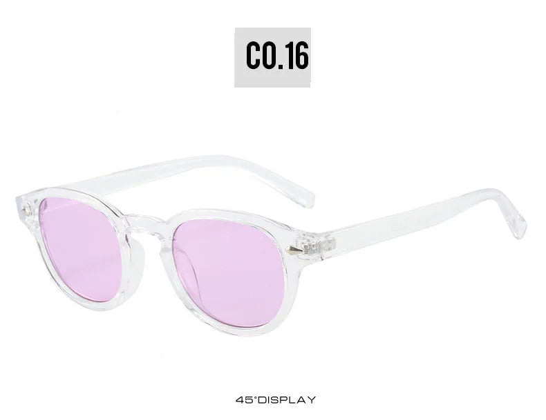 SO&EI Retro Oval Men Rivets Sunglasses Fashion Clear Ocean Gradient Lens Eyewear UV400 Women Trending Yellow Blue Sun Glasses