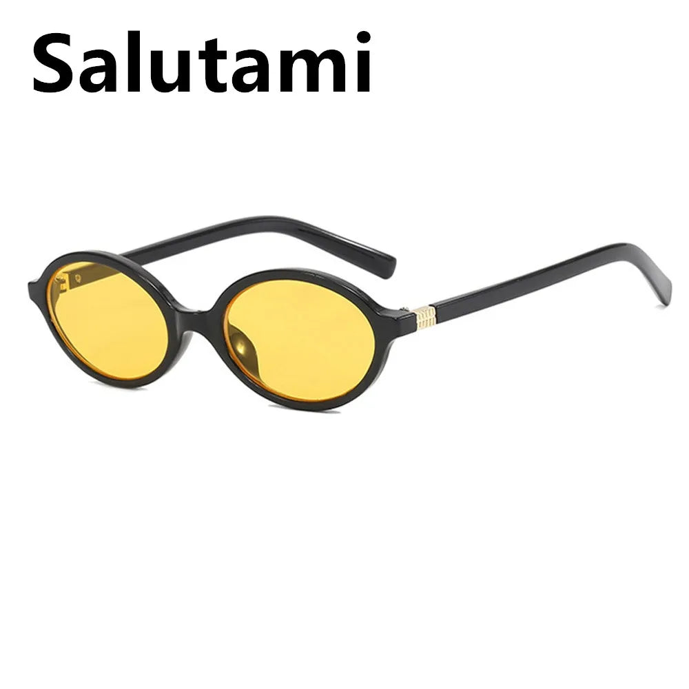 Vintage Small Oval Leopard Black Sunglasses for Women New Fashion Brand Gradient Elegant Y2K Sun Glasses Ladies Hip Hop Shades