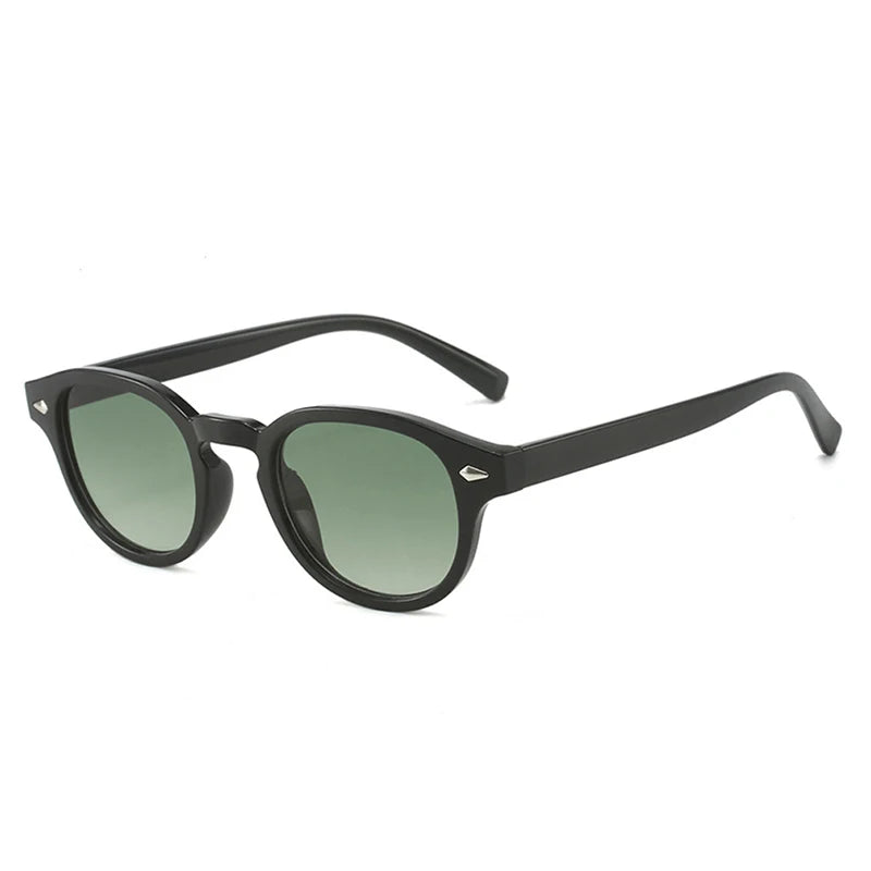 SO&EI Retro Oval Men Rivets Sunglasses Fashion Clear Ocean Gradient Lens Eyewear UV400 Women Trending Yellow Blue Sun Glasses