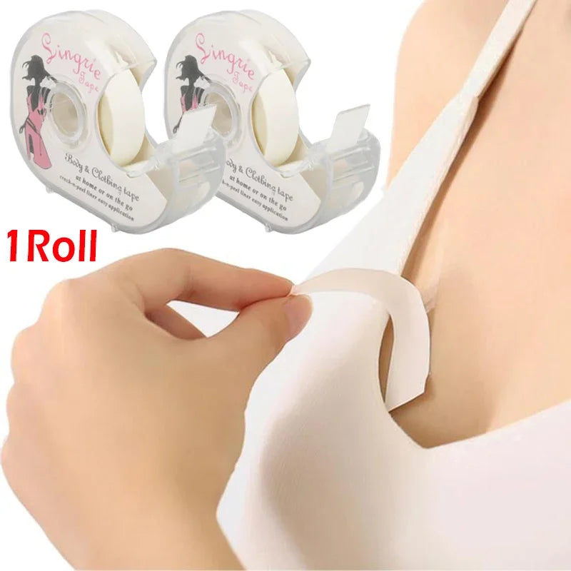 5Roll Fearless Tape Womens Double Sided Tape for Clothing Dress Low Cut Neckline Body Skin Anti-exposure Adhesive Sticker Strips