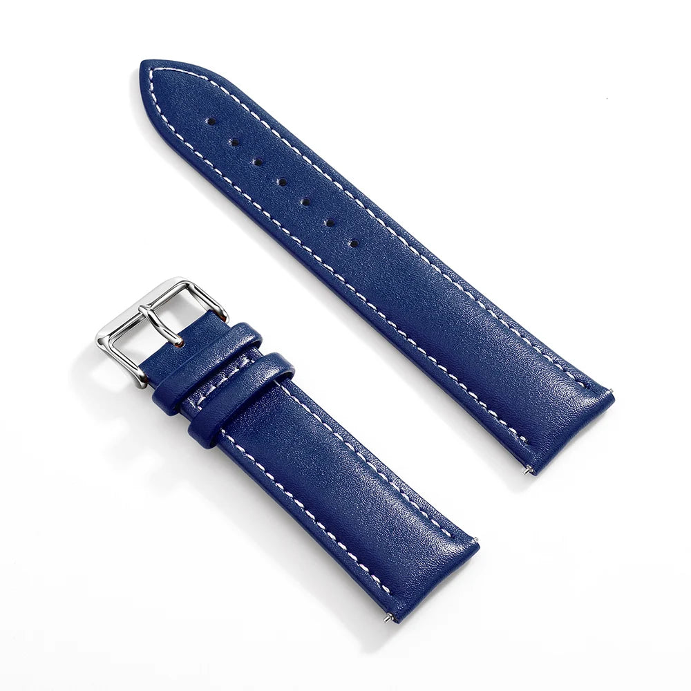 Top Grain Genuine Leather Watch Band, Quick Release 12/14/16/18/19/20/21/22/24 mm Watch Straps, Replacement Bands for Men Women