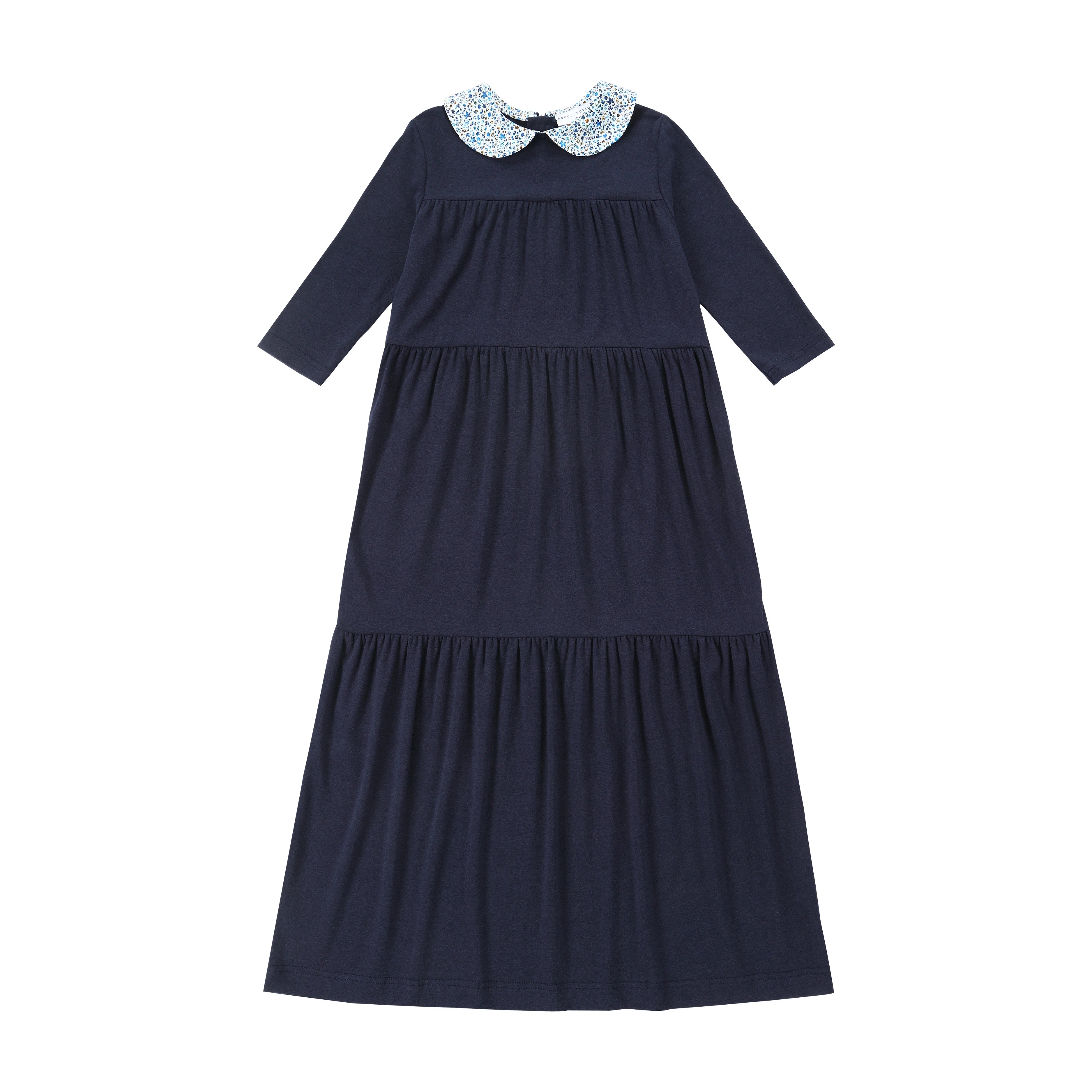 AS Robe 25SS Girls Dress Cute Girls Baby Set Sisters Matching Clothing Floral Collar Patchwork