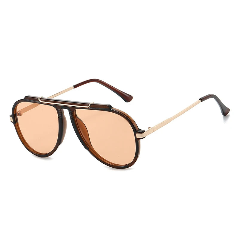 SO&EI New Oversized Pilot Women Sunglasses Vintage Gradient Shades UV400 Men Trending Sun Glasses