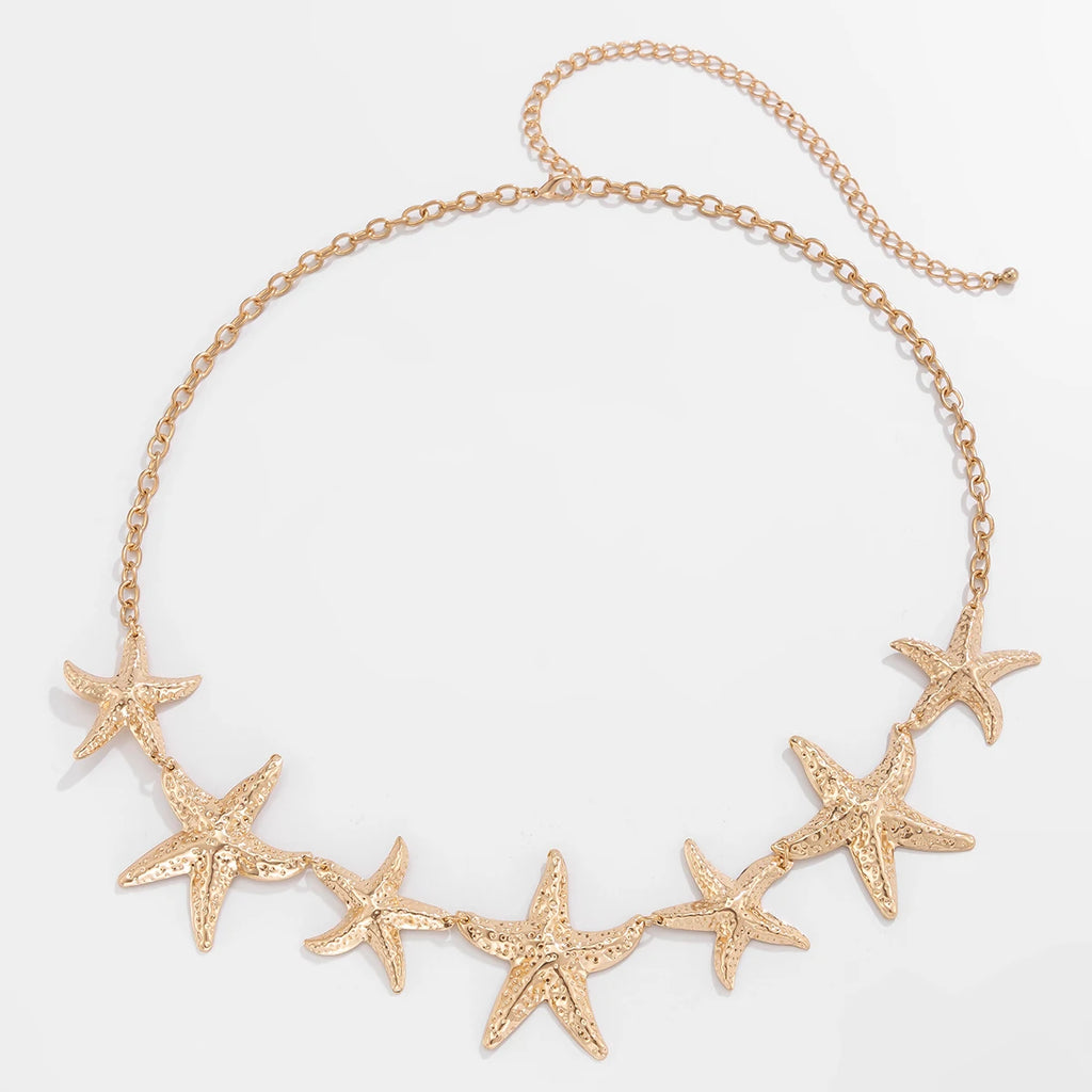 IngeSight.Z Fashion Charm Gold Color Sea Starfish Waist Belly Chain For Women Sexy Summer Beach Body Chain Jewelry Accessories