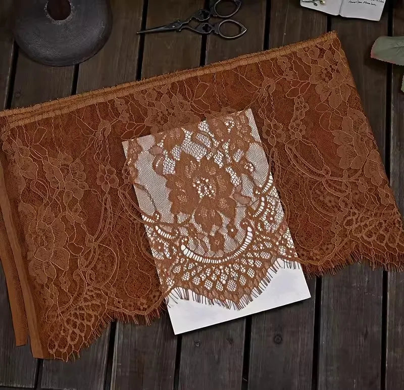 26cm Wide Eyelashes Lace Trim DIY Handmade Decoration Clothing Wedding Dress Lace Skirt Sleeve Accessories Fabric