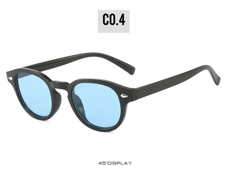 SO&EI Retro Oval Men Rivets Sunglasses Fashion Clear Ocean Gradient Lens Eyewear UV400 Women Trending Yellow Blue Sun Glasses