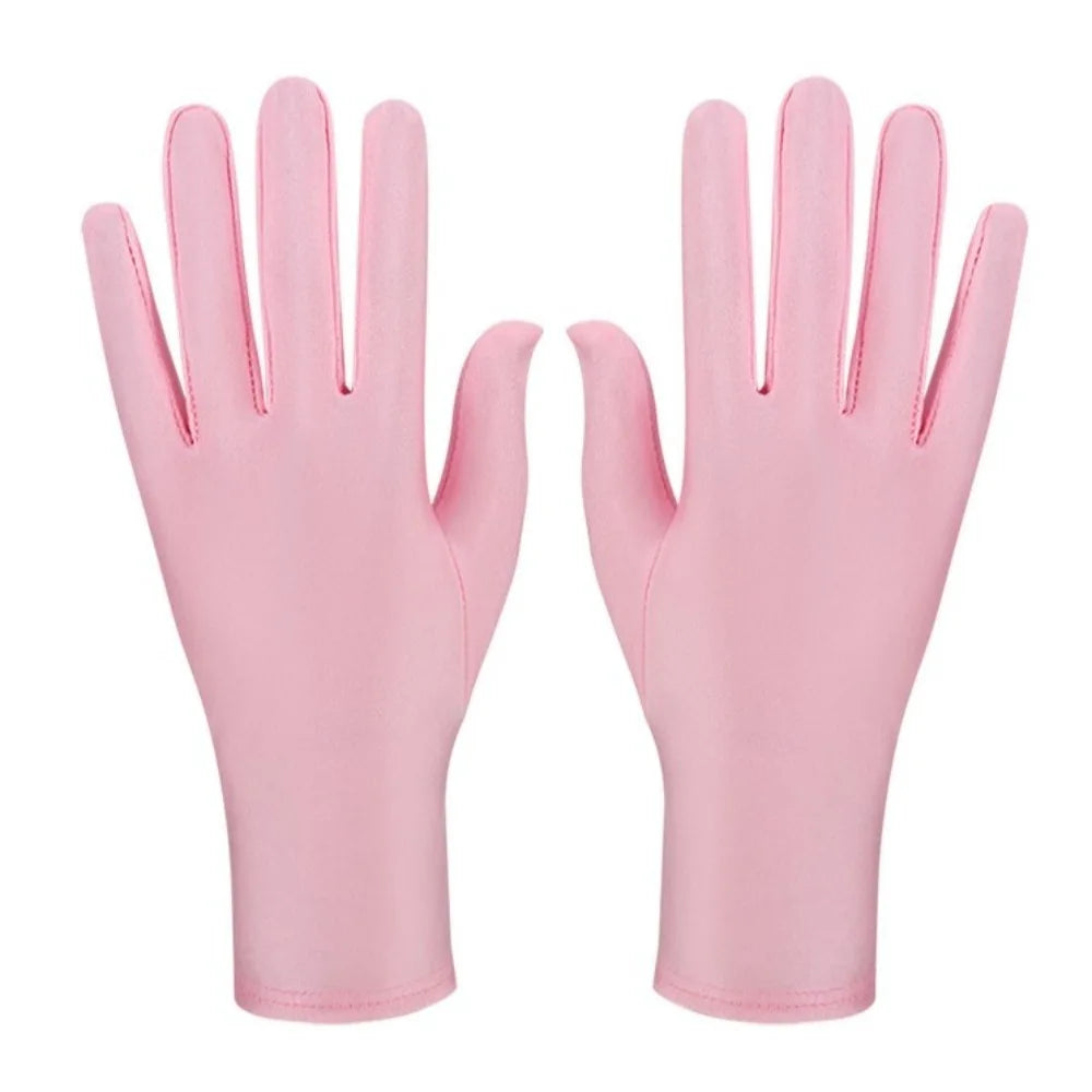 New Gift Party Dress Performance Gloves Solid Color Spandex Sunscreen Gloves Full Fingers Spandex Gloves Gift