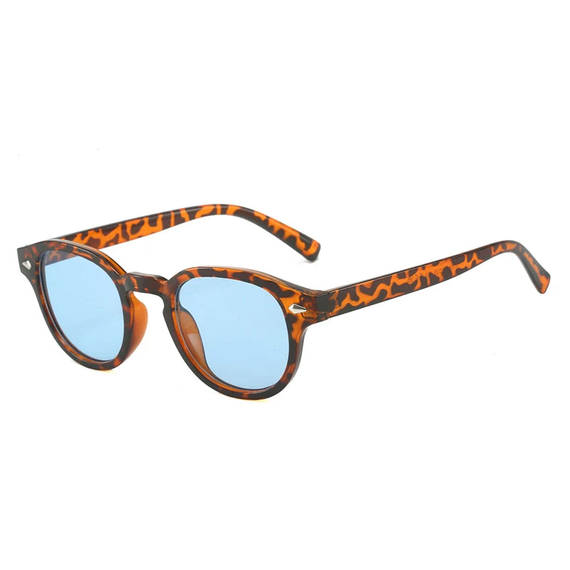 SO&EI Retro Oval Men Rivets Sunglasses Fashion Clear Ocean Gradient Lens Eyewear UV400 Women Trending Yellow Blue Sun Glasses