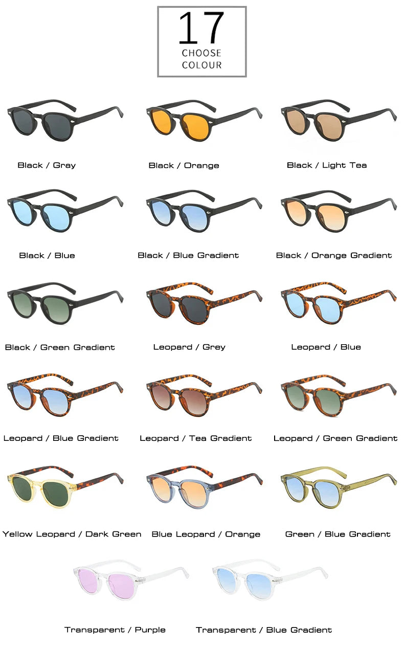 SO&EI Retro Oval Men Rivets Sunglasses Fashion Clear Ocean Gradient Lens Eyewear UV400 Women Trending Yellow Blue Sun Glasses