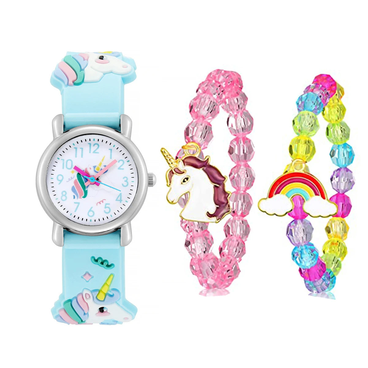 Fashion Creative Gyro Turntable Unicorn Light up Watch Students Watch Colorful Horse Light up Electronic Display