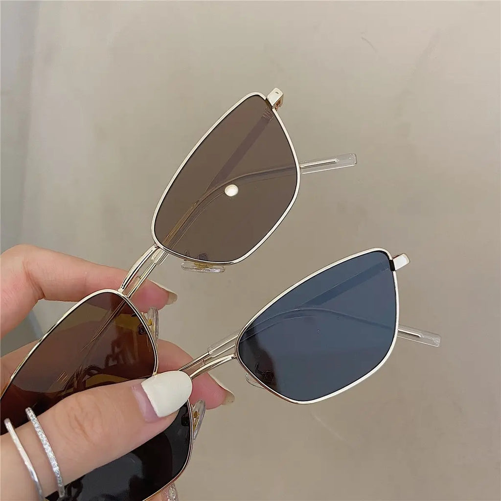 Classic Cat Eye Sunglasses Women Luxury Brand Metal Frame Brown Sun Glasses Trendy UV400 Eyewear Shades Vintage Солнечные Очки