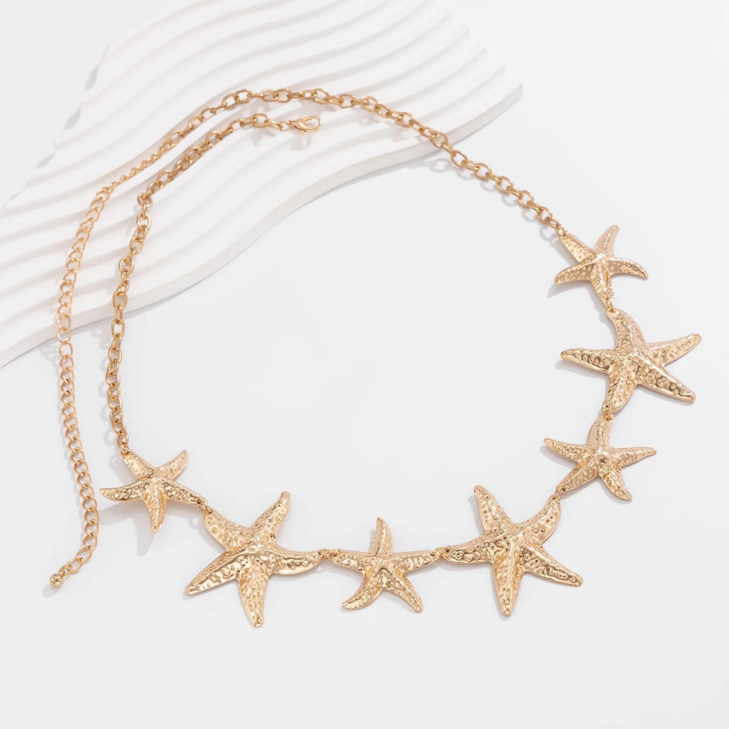 IngeSight.Z Fashion Charm Gold Color Sea Starfish Waist Belly Chain For Women Sexy Summer Beach Body Chain Jewelry Accessories