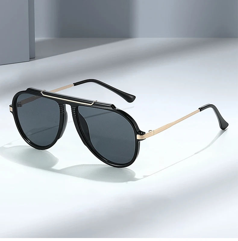 SO&EI New Oversized Pilot Women Sunglasses Vintage Gradient Shades UV400 Men Trending Sun Glasses