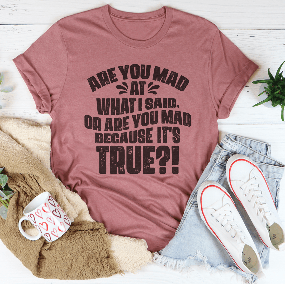 Are You Mad At What I Said Or Are You Mad Because It's True Tee